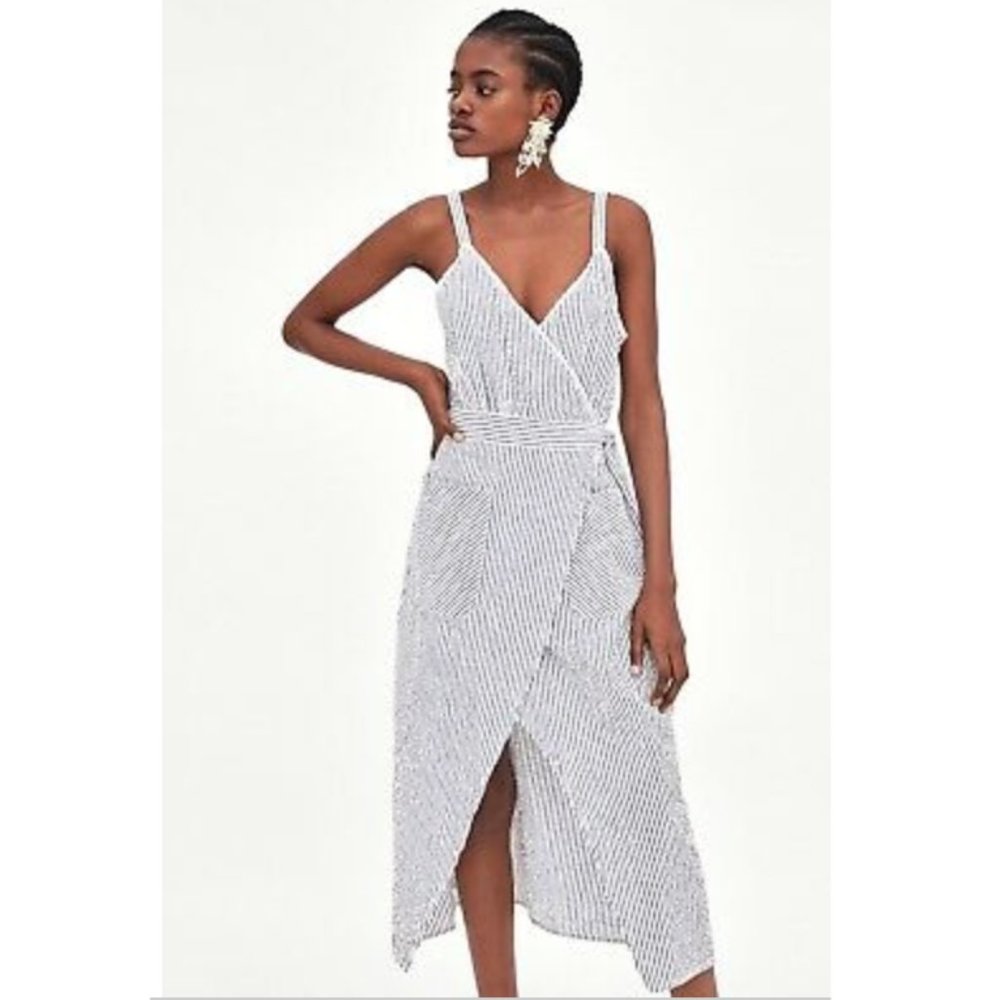 Zara Cotton Wrap Dress Size Small